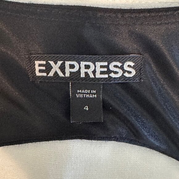 Express Black and White Color Block Body Con Mini Dress - Size 4 - Picture 9 of 10